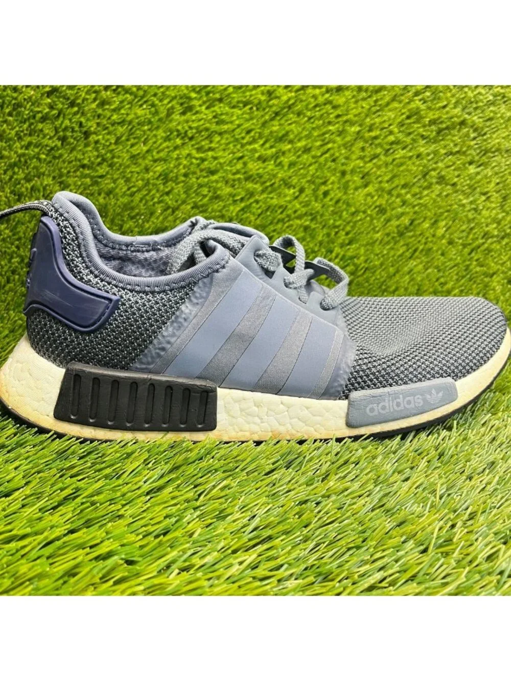 Adidas NMD R1 Mens Size 11 Gray Blue Athletic Running Walking Shoes Sneakers